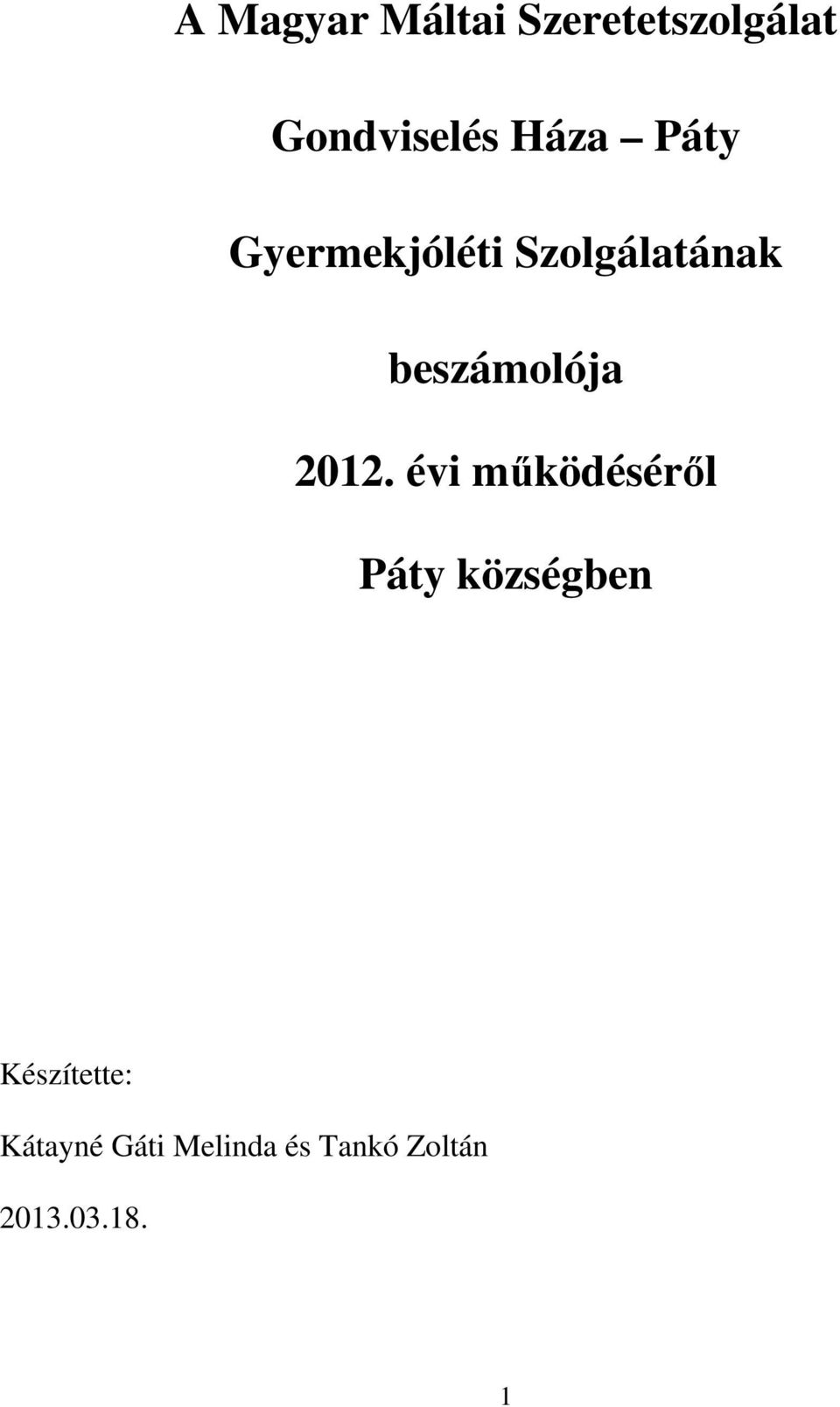 beszámolója 2012.