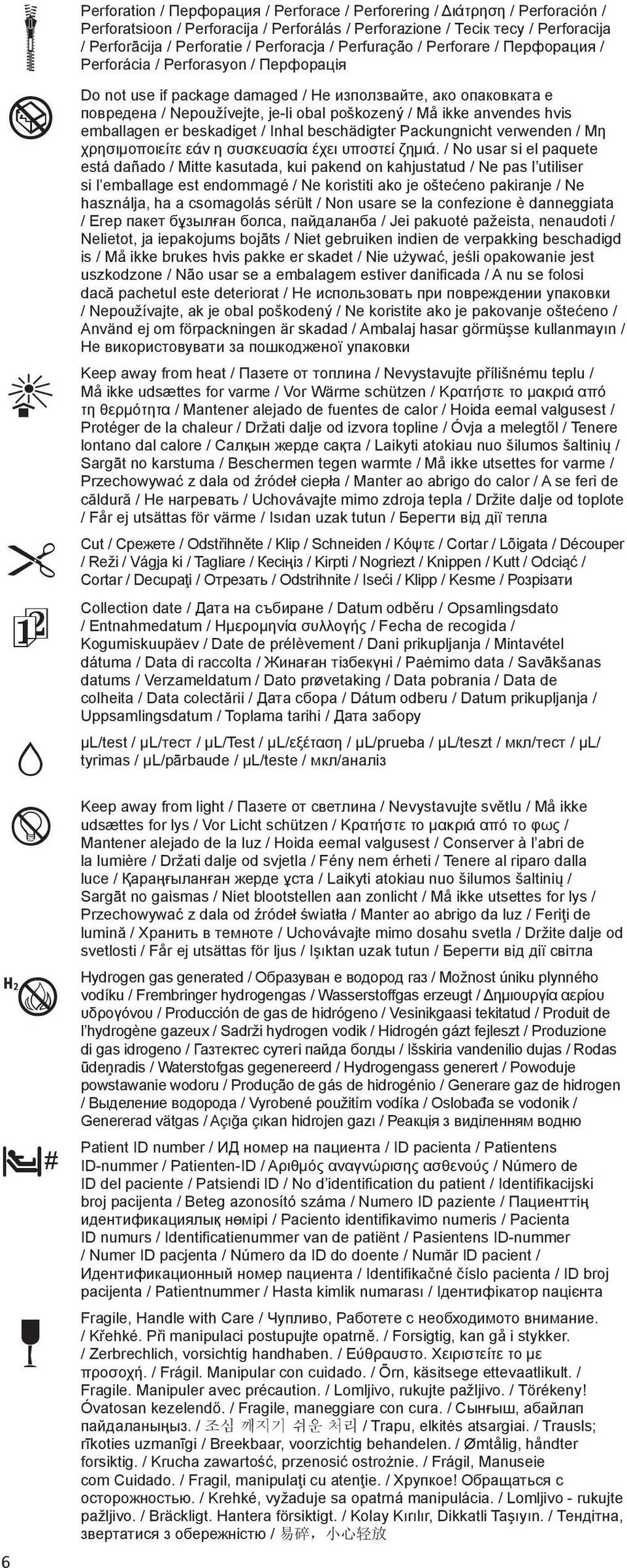poškozený / Må ikke anvendes hvis emballagen er beskadiget / Inhal beschädigter Packungnicht verwenden / Μη χρησιμοποιείτε εάν η συσκευασία έχει υποστεί ζημιά.