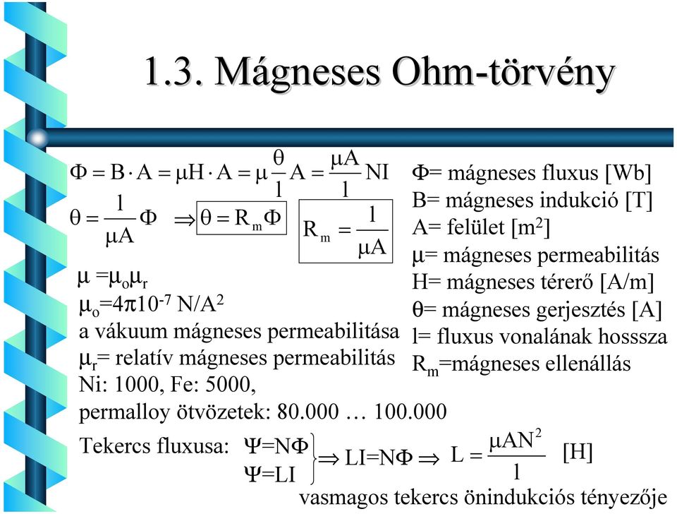 Fe: 5, permalloy ötvözetek: 8. 1.