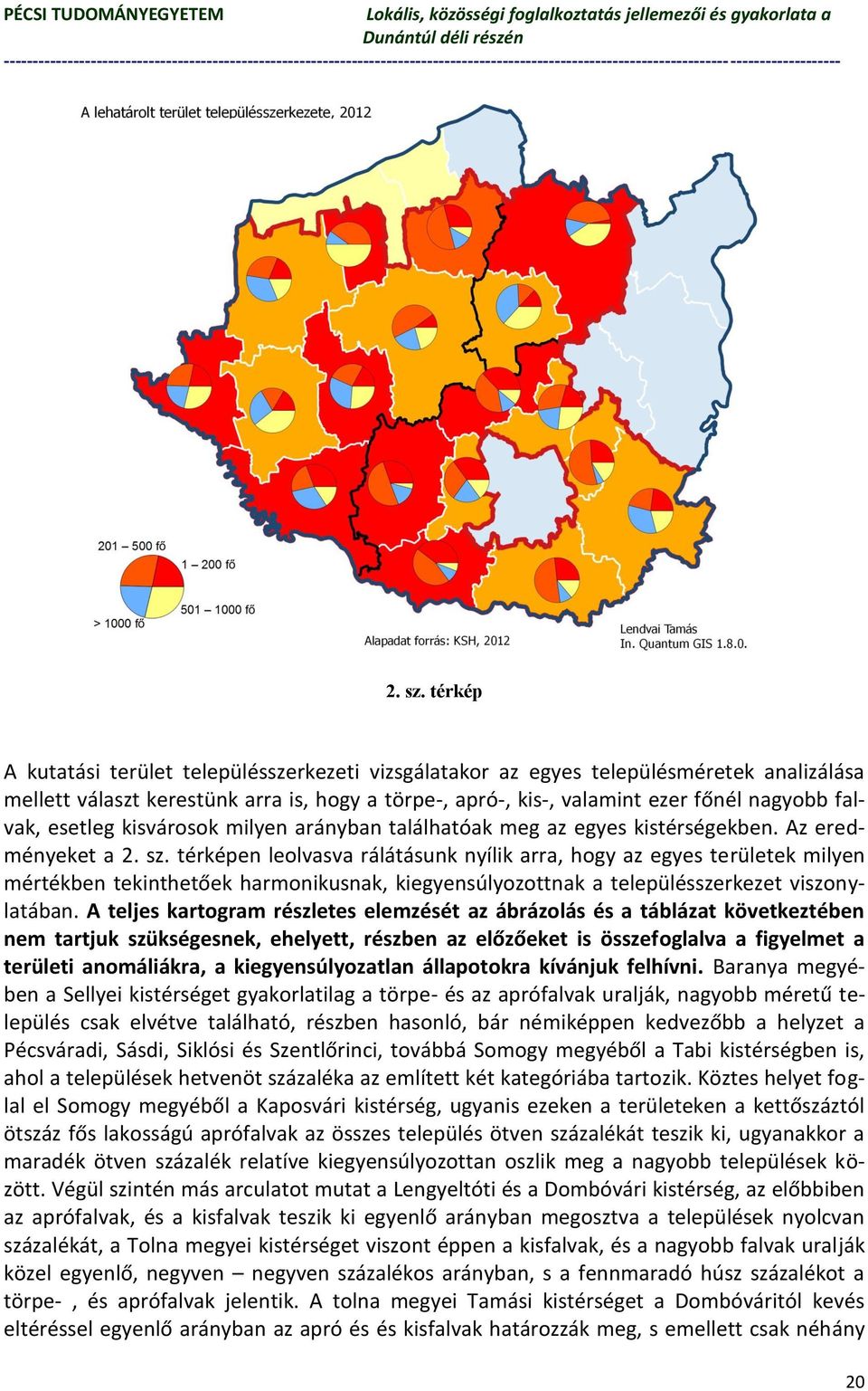 esetleg kisvárosok milyen arányban találhatóak meg az egyes kistérségekben.