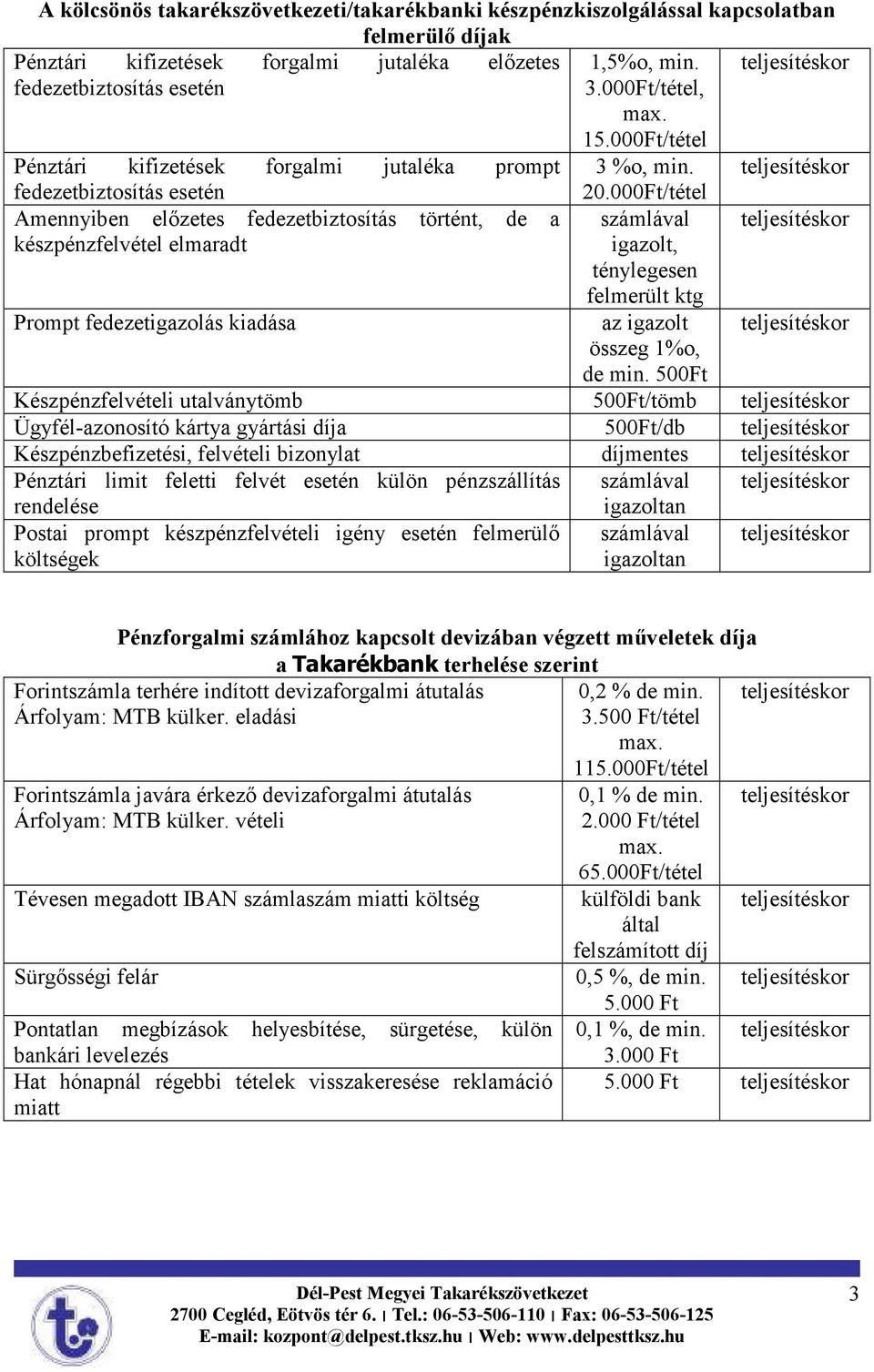 fedezetbiztosítás esetén Amennyiben elızetes fedezetbiztosítás történt, de a készpénzfelvétel elmaradt Prompt fedezetigazolás kiadása 20.