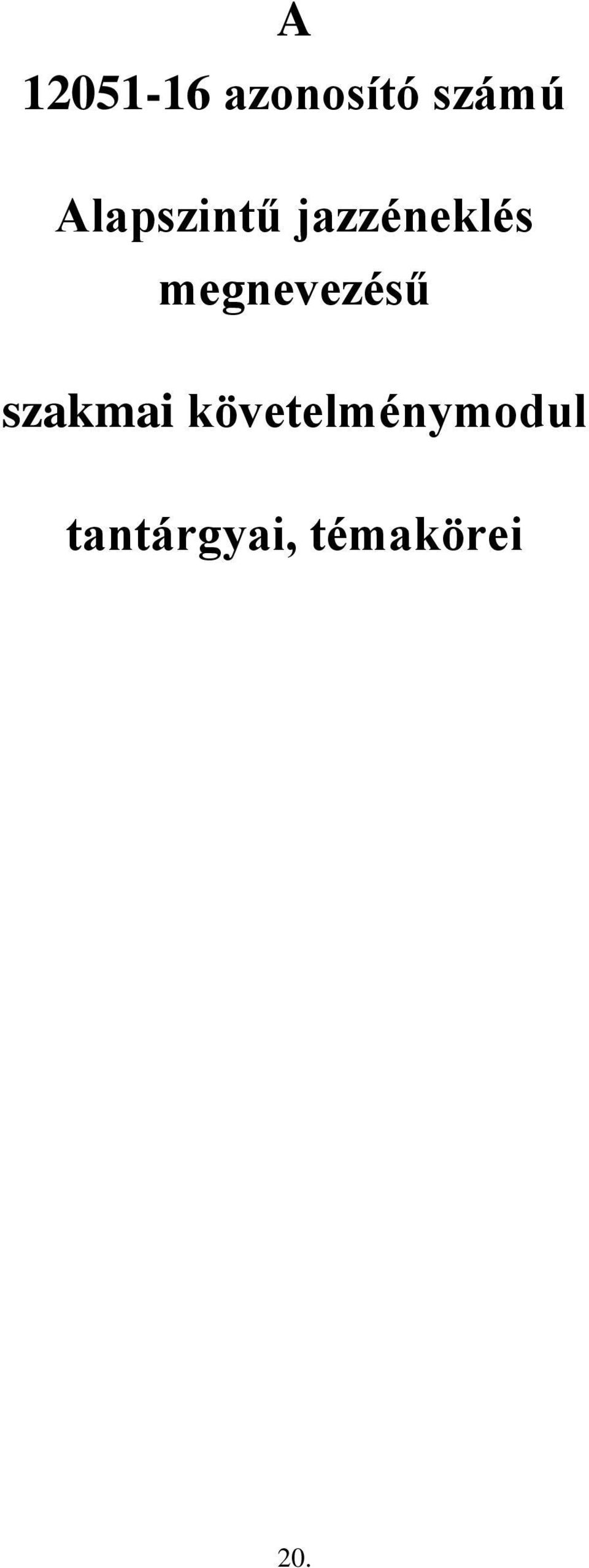 megnevezésű szakmai