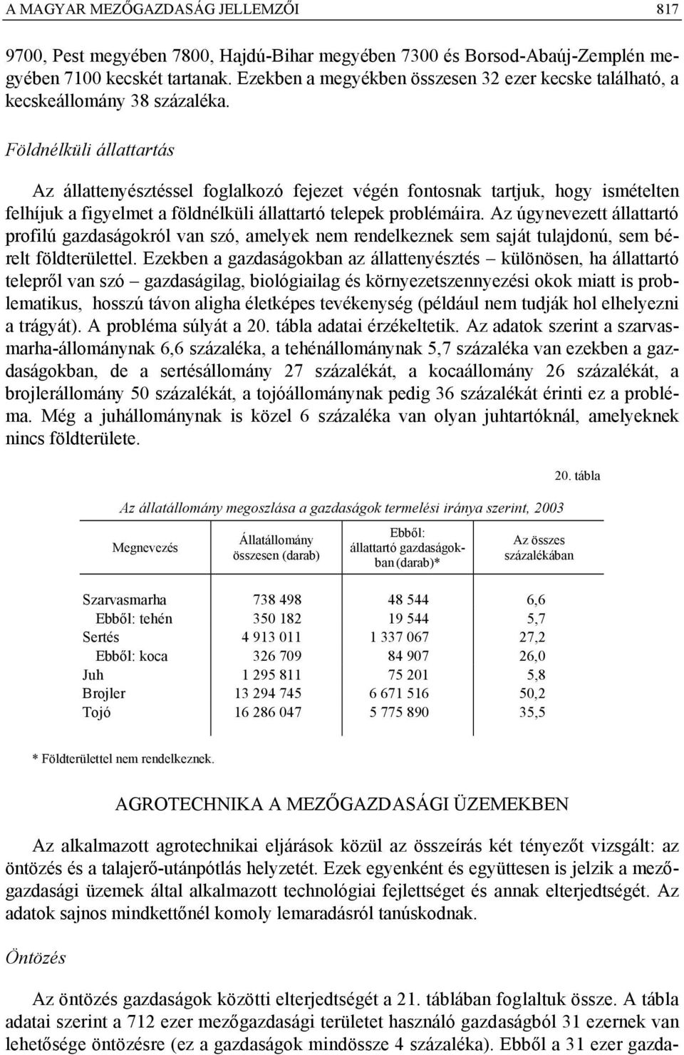 Földnélküli állattartás Az állattenyésztéssel foglalkozó fejezet végén fontosnak tartjuk, hogy ismételten felhíjuk a figyelmet a földnélküli állattartó telepek problémáira.