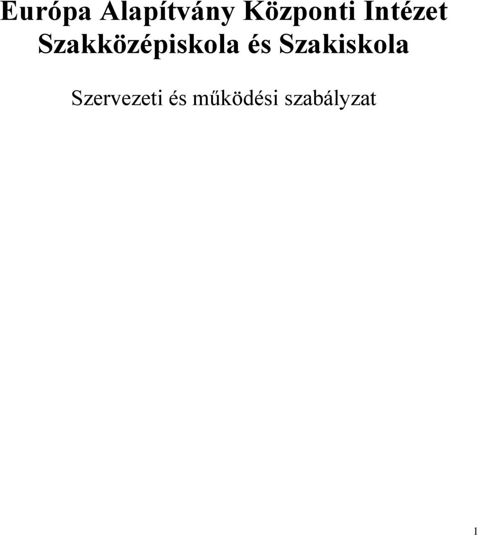 Szakközépiskola és