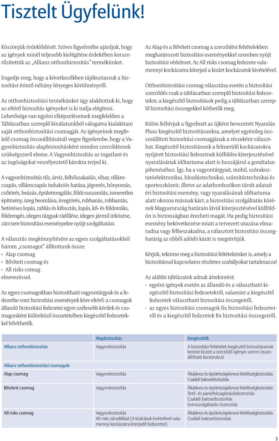 Az otthonbiztosítási termékünket úgy alakítottuk ki, hogy az eltérő biztosítás igényeket is ki tudja elégíteni.