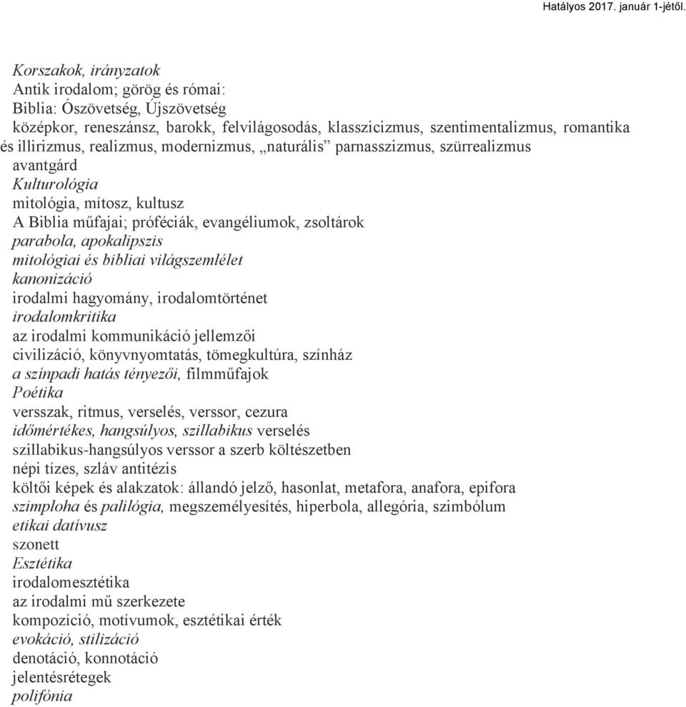 és bibliai világszemlélet kanonizáció irodalmi hagyomány, irodalomtörténet irodalomkritika az irodalmi kommunikáció jellemzői civilizáció, könyvnyomtatás, tömegkultúra, színház a színpadi hatás