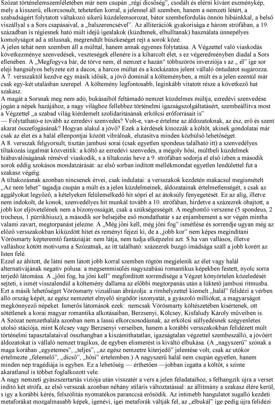 Az alliterációk gyakorisága e három strófában, a 19.