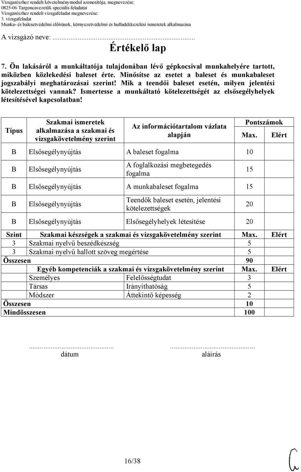 Ismertesse a munkáltató kötelezettségét az elsősegélyhelyek létesítésével kapcsolatban!