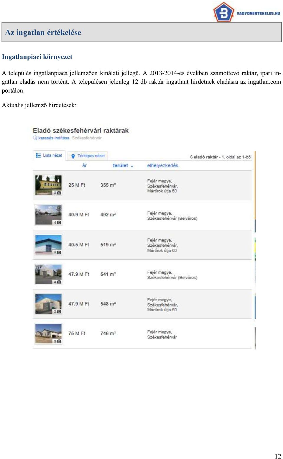 A 2013-2014-es években számottevő raktár, ipari ingatlan eladás nem történt.