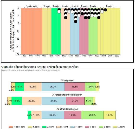 31. ábra: A képességszintek százalékos megoszlása A 30. és 31.