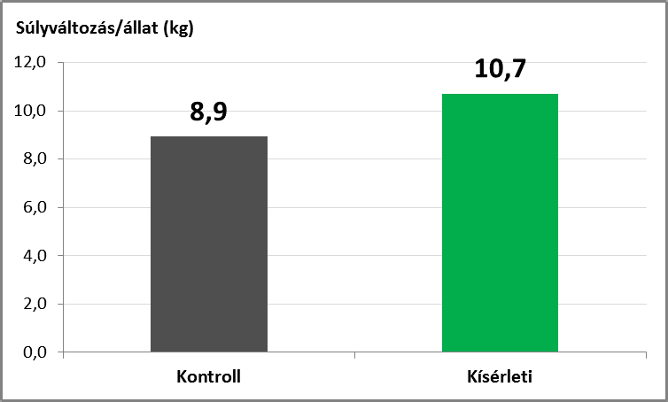 10. ábra: A kontroll és kísérleti egyedek