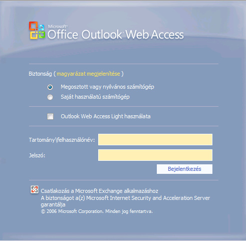 Egy kattintással az Outlook Web Access felületre ugorhat a felhasználó (https://virtualoso-email.hu/owa), ahol webes Outlook felületen használhatja levelezését.