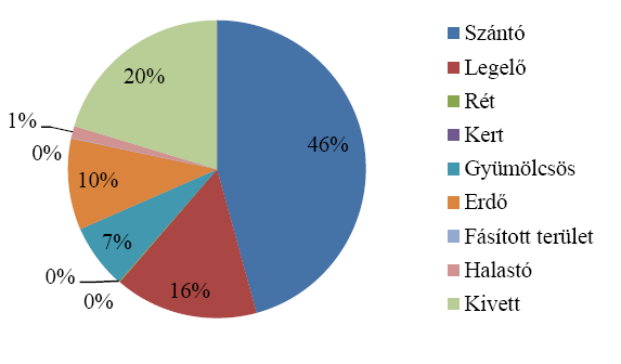 HELYZETFELTÁRÓ- HELYZETELEMZŐ - HELYZETÉRTÉKELŐ MUNKARÉSZEK 112 A külterület terület felhasználása 10.