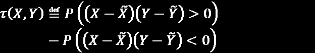 Kitérő Kendall-féle rangkorreláció Legyenek X és Y tetszőleges valószínűségi
