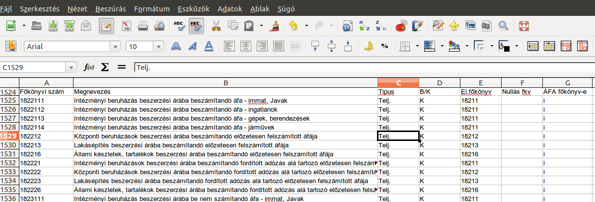 Itt a bankszámlaszámra kattintva kapjuk a bankszámlához tartozó zárt napok listáját.