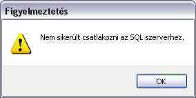 Ezen a képernyőn történik az adatbázis kapcsolat beállítása.