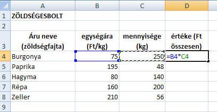 HIVATKOZÁSOK AZ EXCELBEN Gyakran előfordul, hogy egy táblázat soraiban vagy oszlopaiban ugyanazt a számítást kell elvégeznünk.