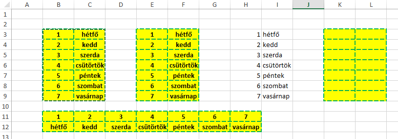 Ha egy táblázatot át kell másolnom, vagy fel kell használnom máshol, akkor milyen lehetőségek vannak? Cellák, tartományok, másolása, kivágása! 1.) tartomány kijelölése 2.