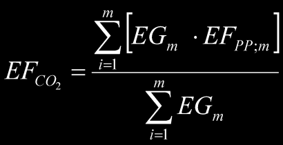 legfrissebb adatokat szabad használni. Két évnél régebbi adatok nem használhatók fel a számításhoz. Az emissziós faktor meghatározása a 2. számú egyenlet alapján történik.