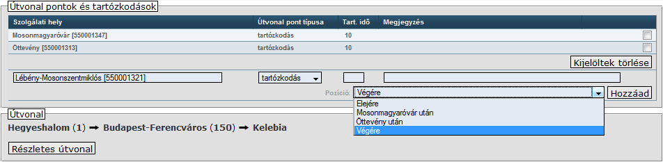 Személyszállító vonatok kiinduló/végállomás használati díja nem kerül felszámításra a megjelölt pontokon. 14.