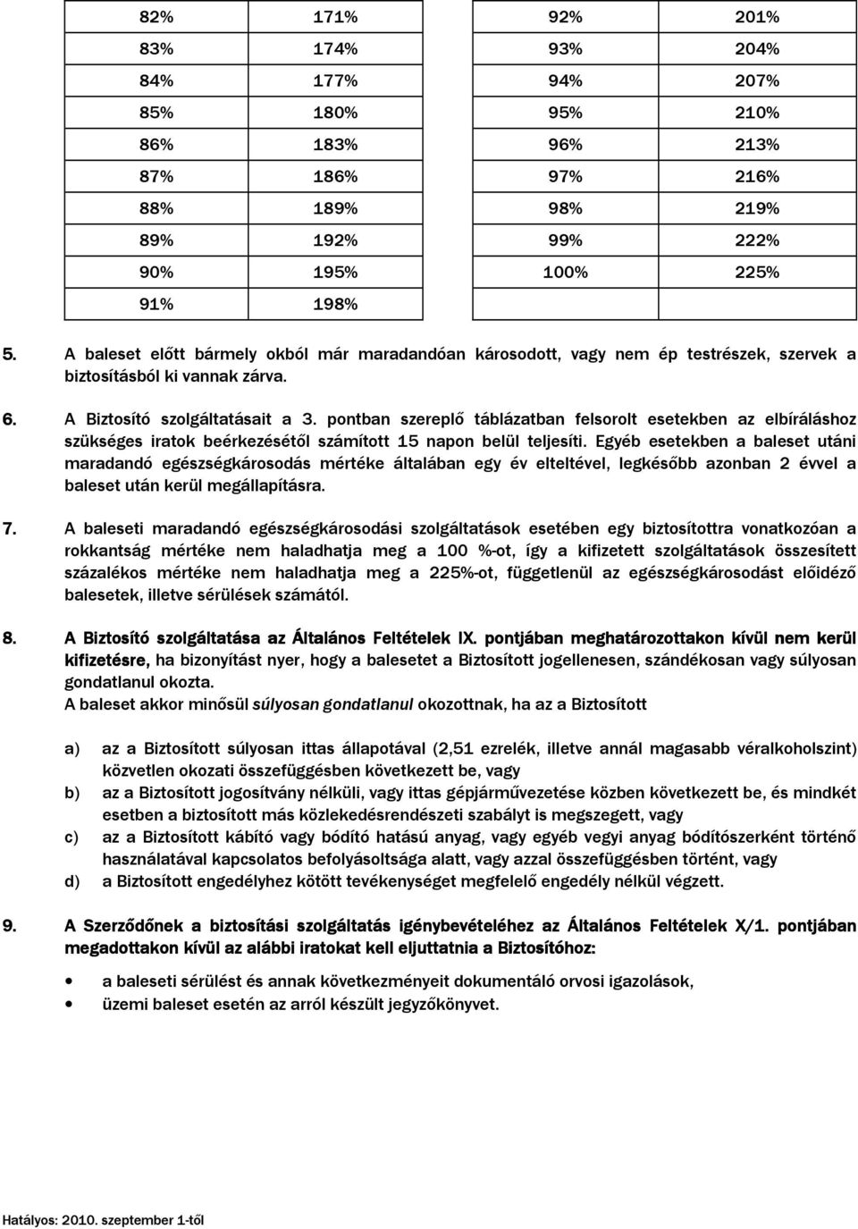 pontban szereplı táblázatban felsorolt esetekben az elbíráláshoz szükséges iratok beérkezésétıl számított 15 napon belül teljesíti.