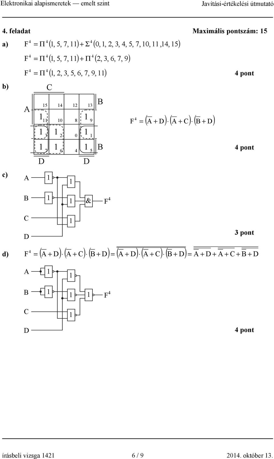 5, 7, ) + Π (,, 6, 7, 9) (,,, 5, 6, 7, 9, ) Π pon 7 5 0 8 9 0 6 5 D D ( + D) ( + ) ( D)