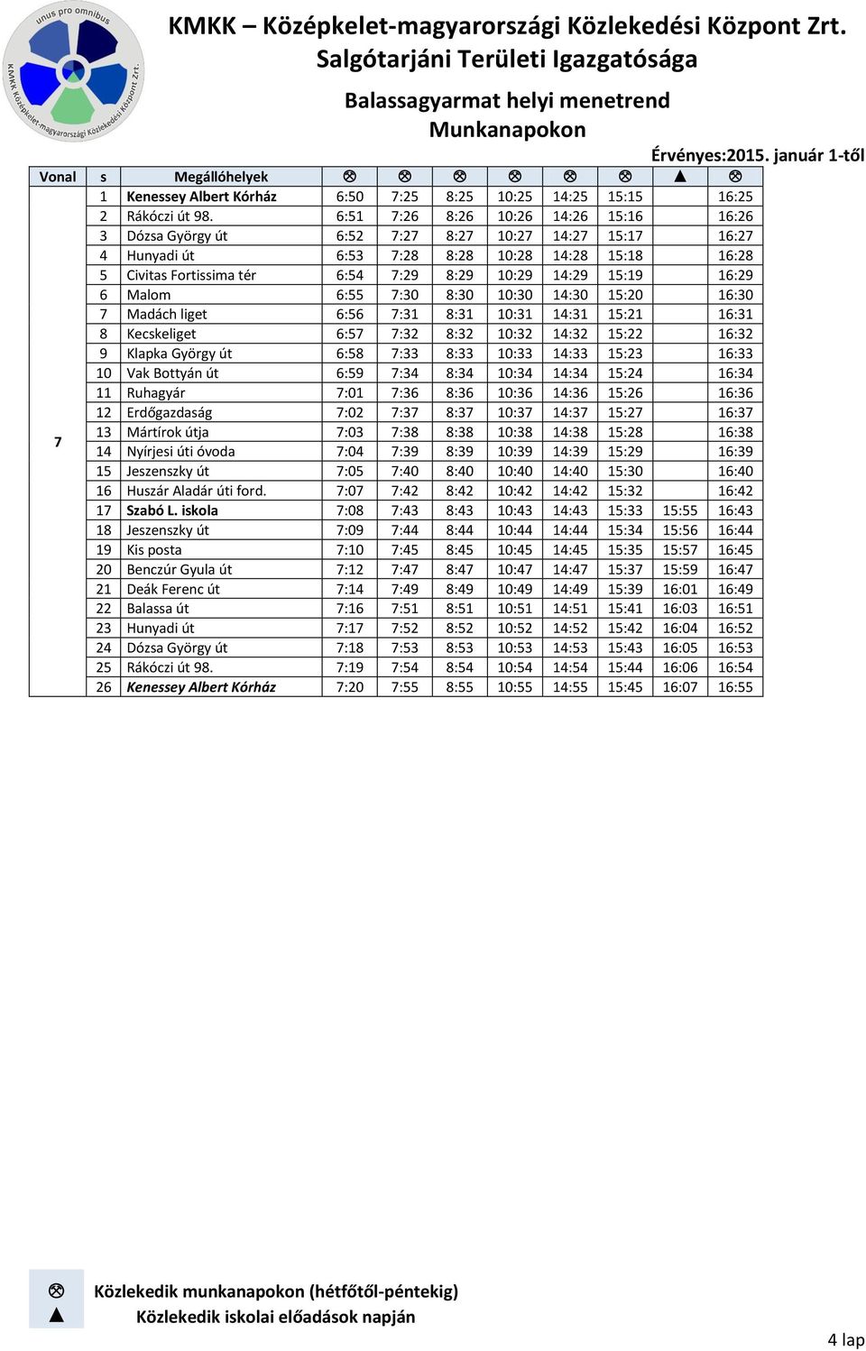 15:19 16:29 6 alom 6:55 7:30 8:30 10:30 14:30 15:20 16:30 7 adách liget 6:56 7:31 8:31 10:31 14:31 15:21 16:31 8 Kecskeliget 6:57 7:32 8:32 10:32 14:32 15:22 16:32 9 Klapka György út 6:58 7:33 8:33