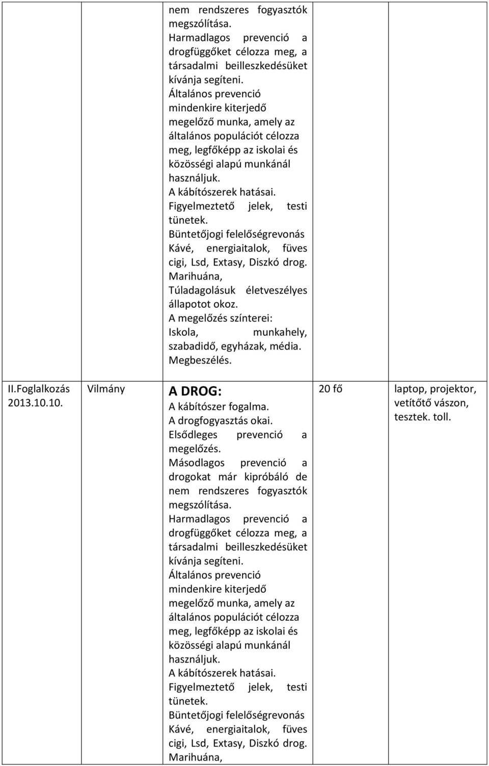 Figyelmeztető jelek, testi tünetek. Büntetőjogi felelőségrevonás Kávé, energiaitalok, füves cigi, Lsd, Extasy, Diszkó drog. Marihuána, Túladagolásuk életveszélyes állapotot okoz.