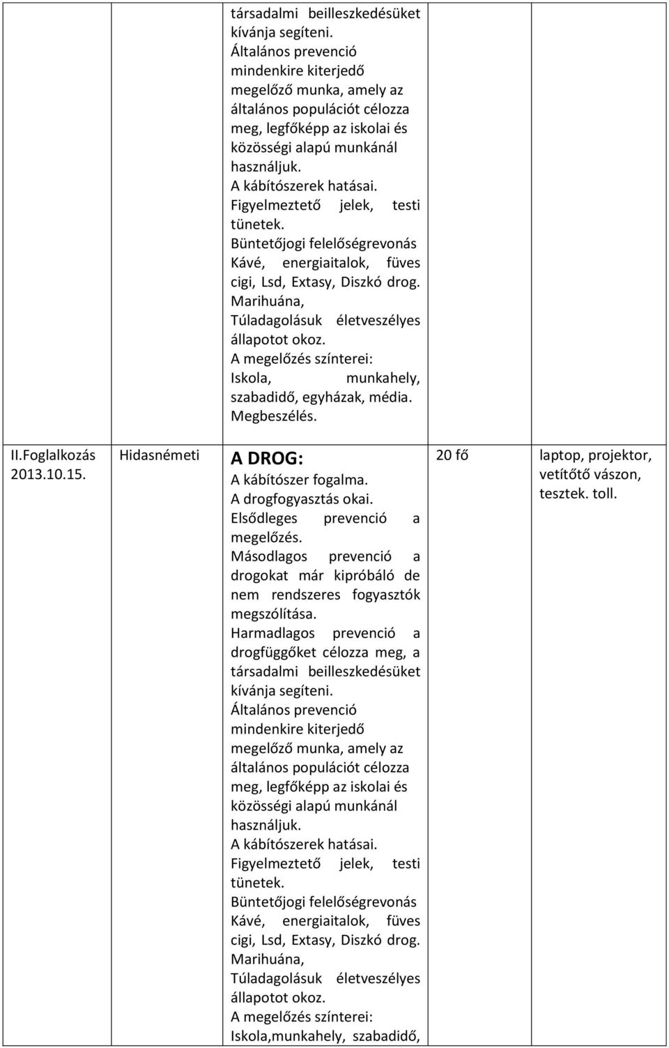 Figyelmeztető jelek, testi tünetek. Büntetőjogi felelőségrevonás Kávé, energiaitalok, füves cigi, Lsd, Extasy, Diszkó drog. Marihuána, Túladagolásuk életveszélyes állapotot okoz.