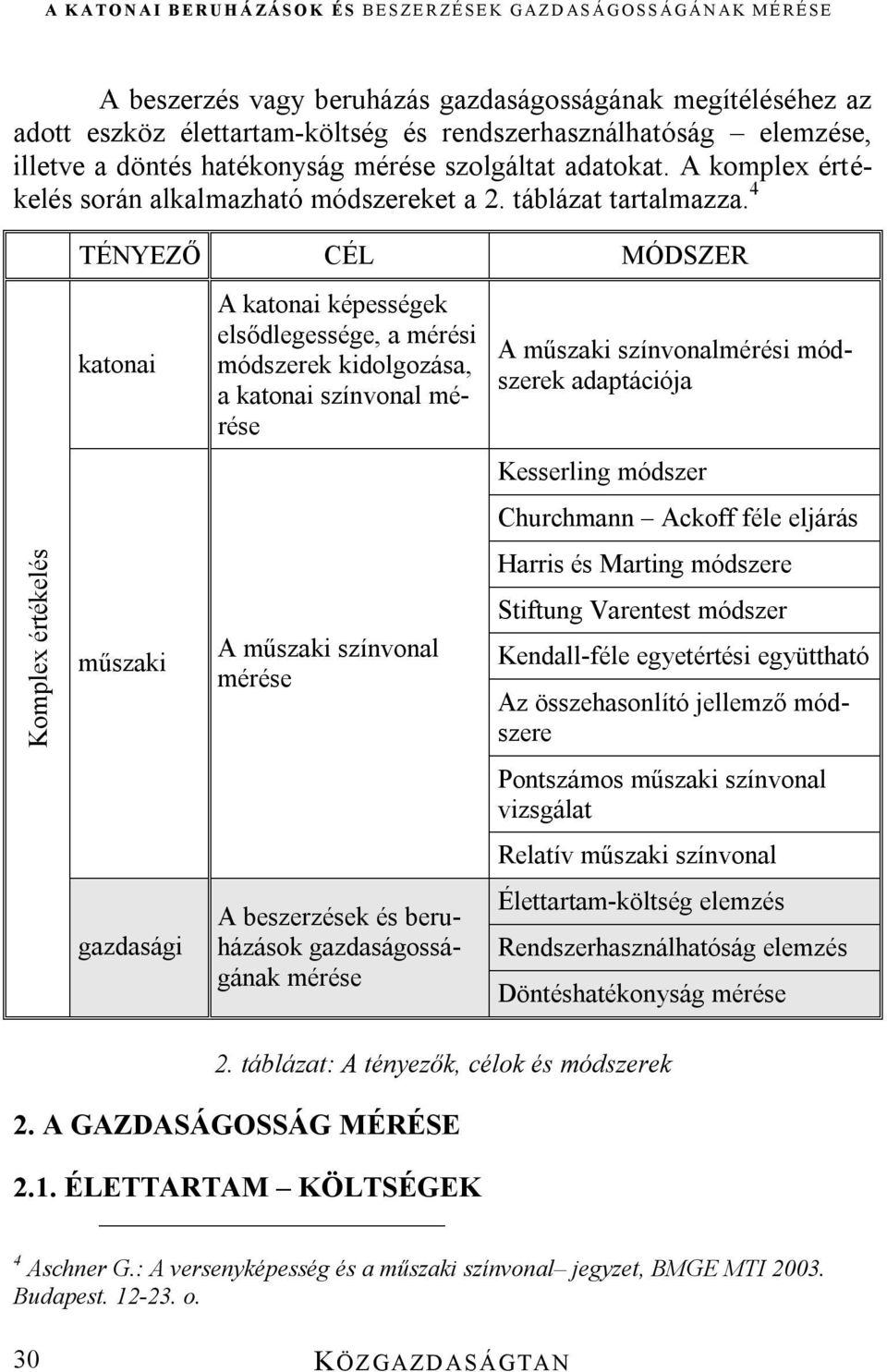 4 TÉNYEZŐ CÉL MÓDSZER katonai A katonai képességek elsődlegessége, a mérési módszerek kidolgozása, a katonai színvonal mérése A műszaki színvonalmérési módszerek adaptációja Kesserling módszer