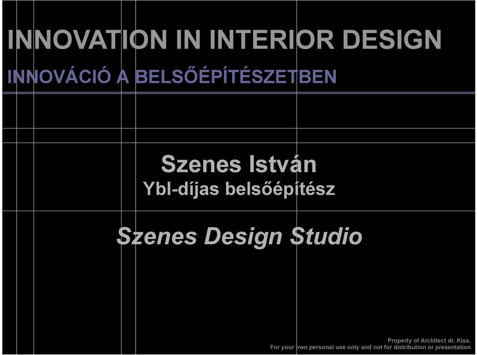 Szenes István Ybl-díjas