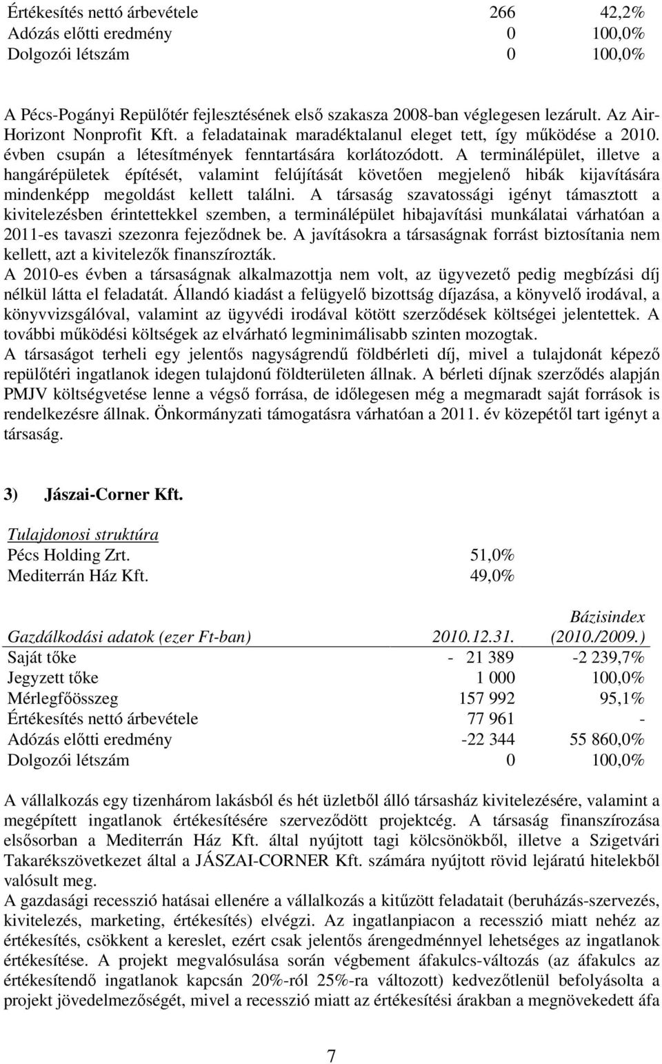 A terminálépület, illetve a hangárépületek építését, valamint felújítását követıen megjelenı hibák kijavítására mindenképp megoldást kellett találni.