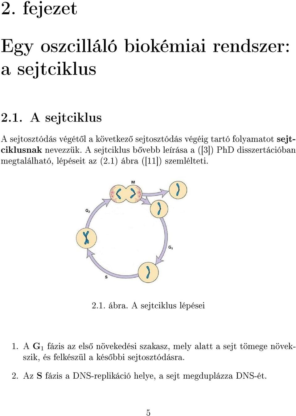A sejtciklus b vebb leírása a ([3]) PhD disszertációban megtalálható, lépéseit az (2.1) ábra ([11]) szemlélteti. 2.1. ábra. A sejtciklus lépései 1.