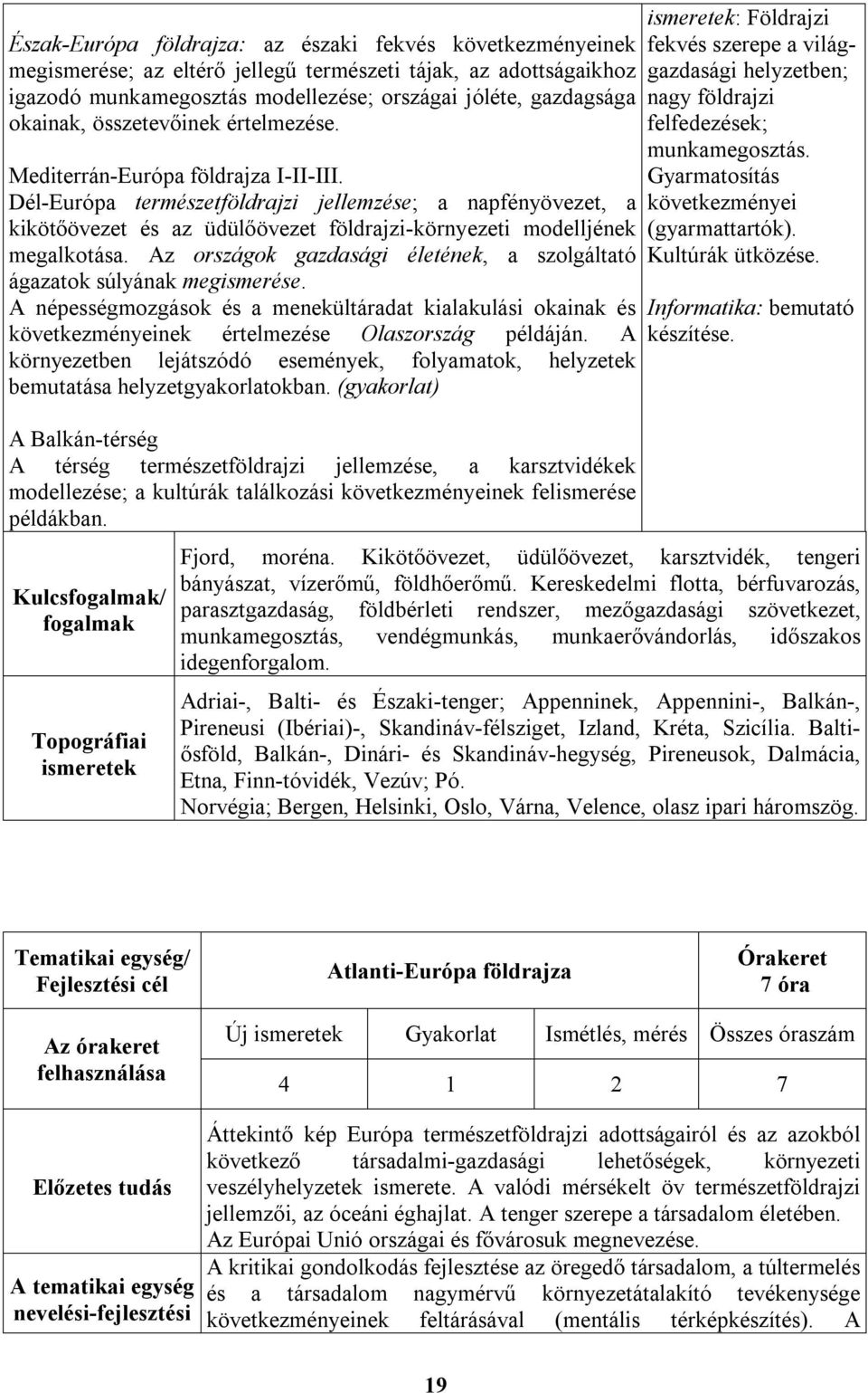 Dél-Európa természetföldrajzi jellemzése; a napfényövezet, a kikötőövezet és az üdülőövezet földrajzi-környezeti modelljének megalkotása.