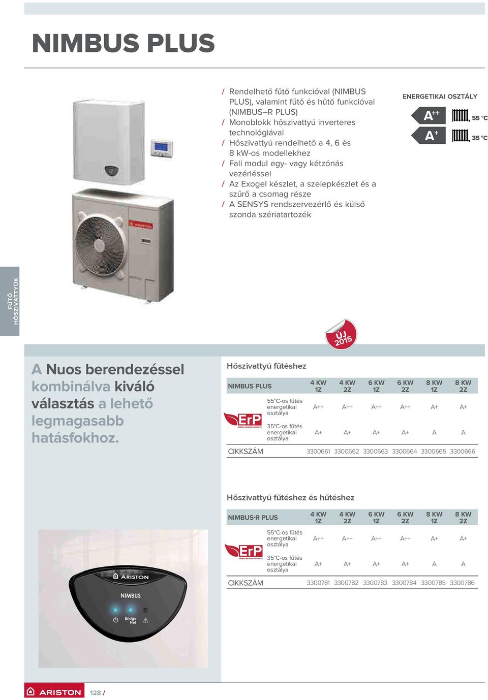 ++ C A + C ÚJ 0 A Nuos berendezéssel kombinálva kiváló választás a lehető legmagasabb hatásfokhoz.