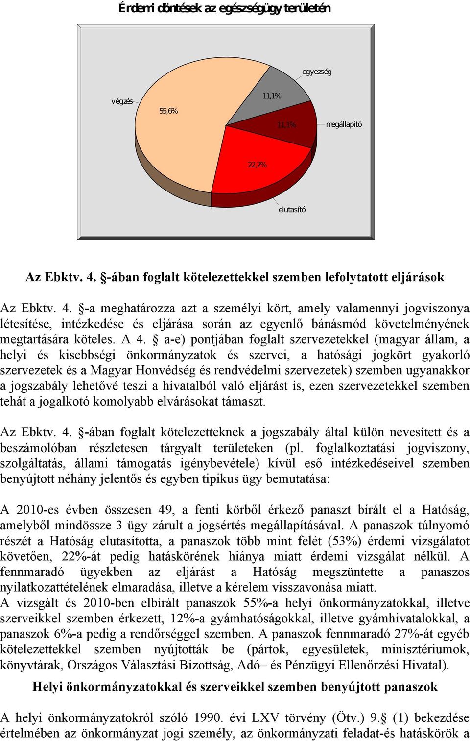 -a meghatározza azt a személyi kört, amely valamennyi jogviszonya létesítése, intézkedése és eljárása során az egyenlő bánásmód követelményének megtartására köteles. A 4.