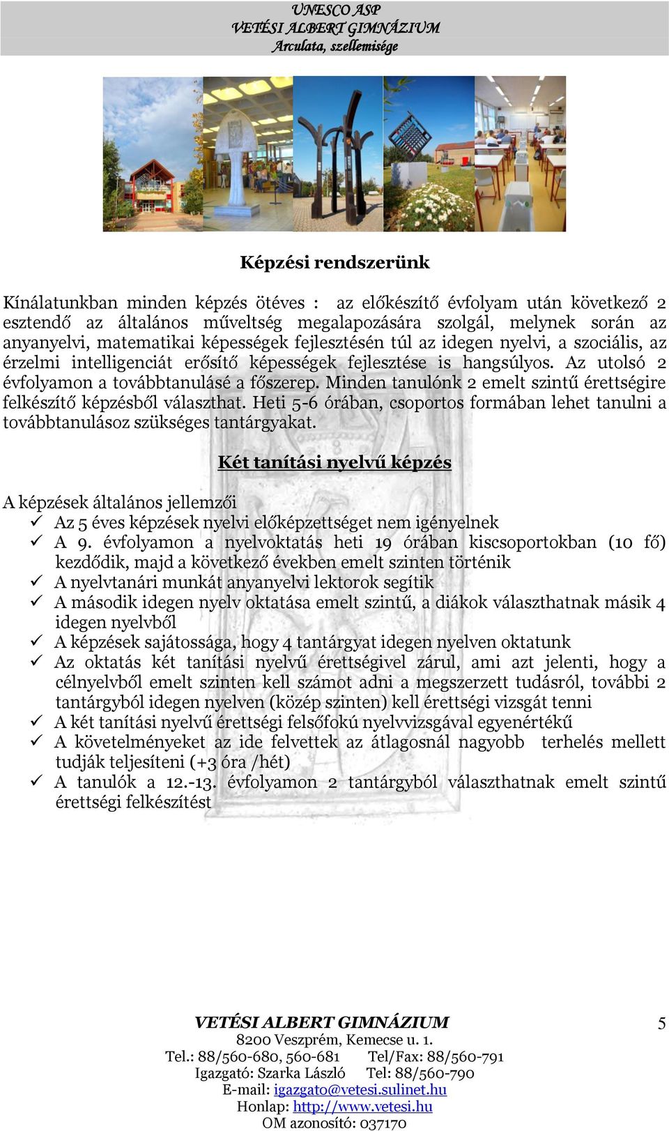 Minden tanulónk 2 emelt szintű érettségire felkészítő képzésből választhat. Heti 5-6 órában, csoportos formában lehet tanulni a továbbtanulásoz szükséges tantárgyakat.