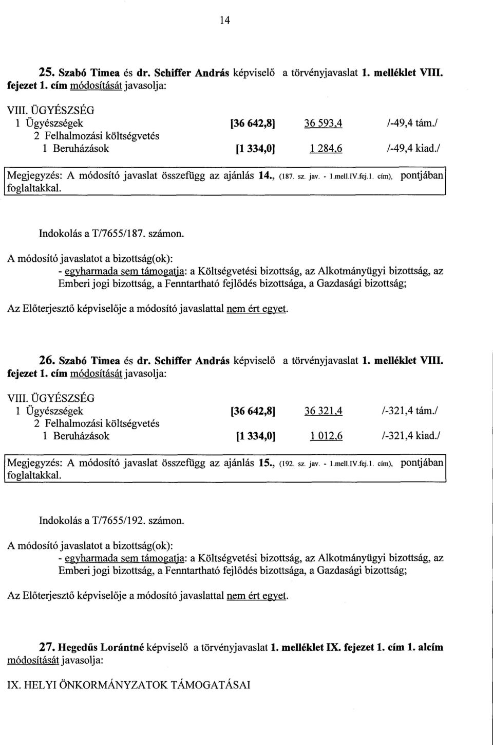 pontjában Indokolás a T/7655/187. számon.