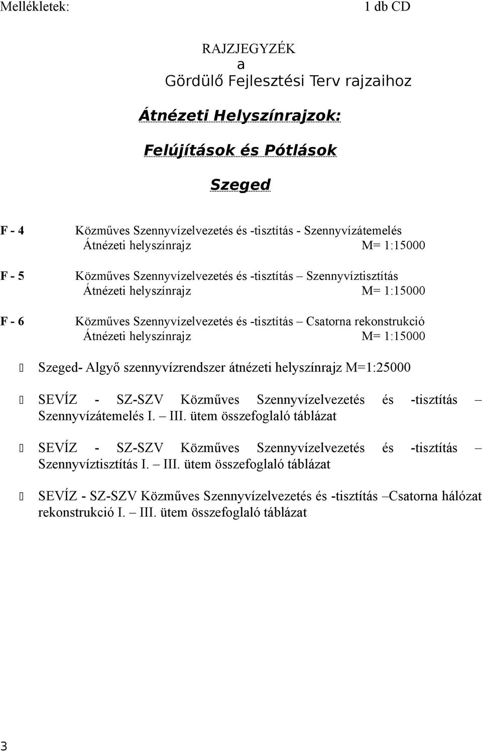 rekonstrukció Átnézeti helyszínrajz M= 1:15000 Szeged- Algyő szennyvízrendszer átnézeti helyszínrajz M=1:25000 SEVÍZ - SZ-SZV Közműves Szennyvízelvezetés és -tisztítás Szennyvízátemelés I. III.