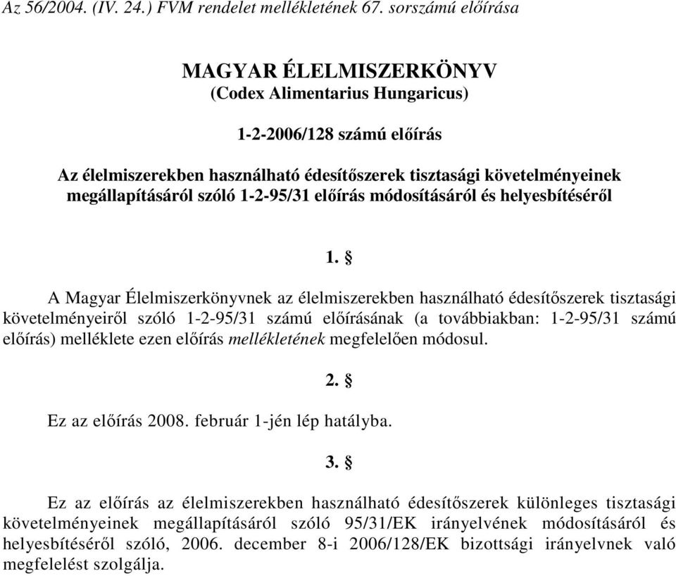 1-2-95/31 előírás módosításáról és helyesbítéséről 1.