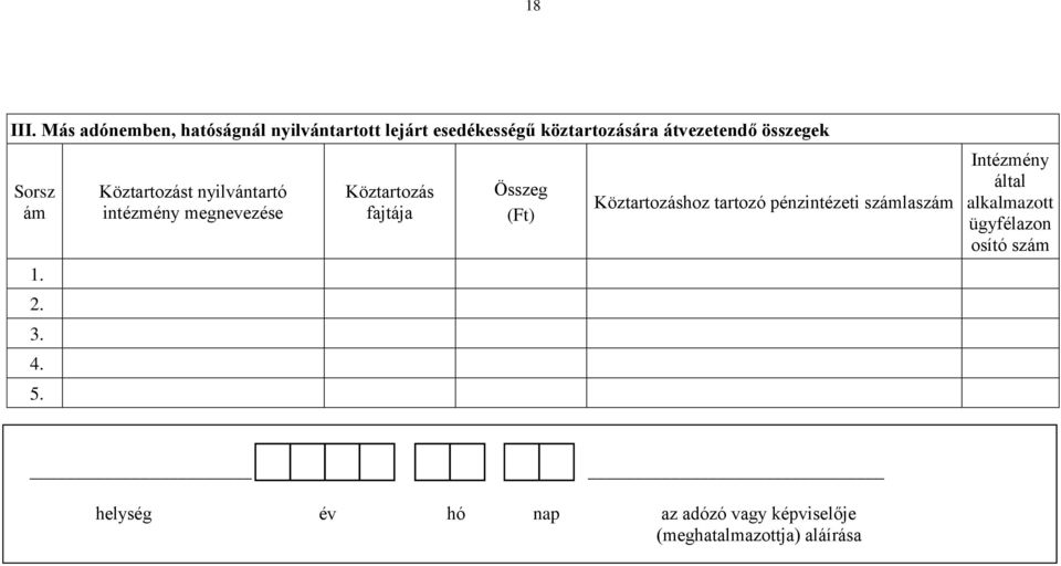 összegek Sorsz ám 1. 2. 3. 4. 5.