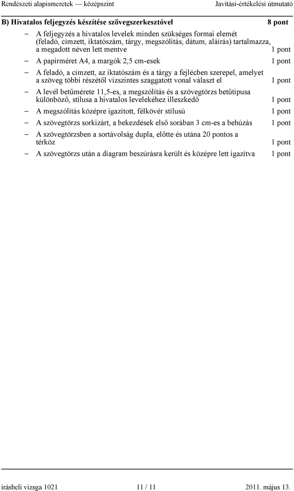 szaggatott vonal választ el A levél betűmérete 11,5-es, a megszólítás és a szövegtörzs betűtípusa különböző, stílusa a hivatalos levelekéhez illeszkedő A megszólítás középre igazított, félkövér