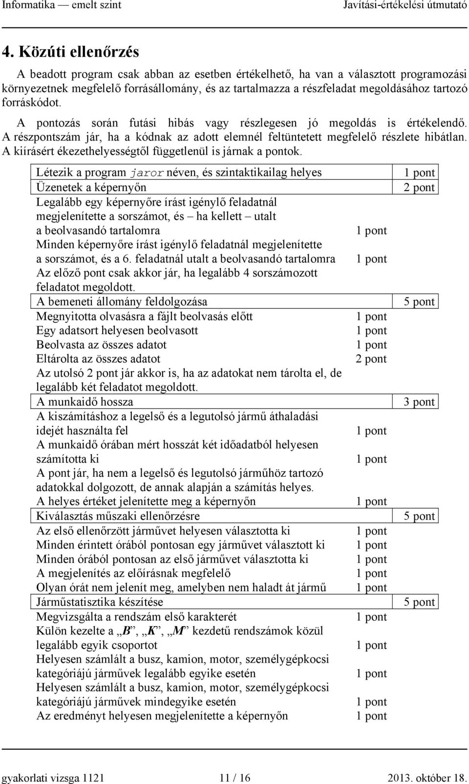 A kiírásért ékezethelyességtől függetlenül is járnak a pontok.