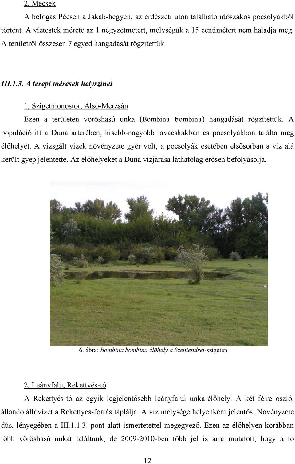A populáció itt a Duna árterében, kisebb-nagyobb tavacskákban és pocsolyákban találta meg élőhelyét.