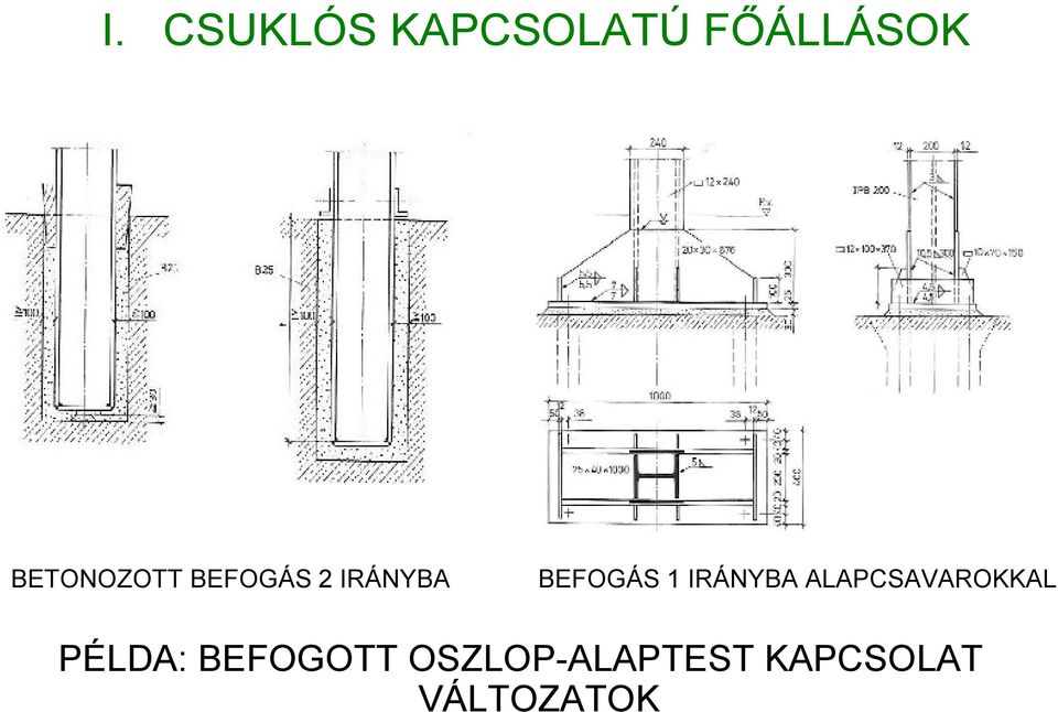 1 IRÁNYBA ALAPCSAVAROKKAL PÉLDA: