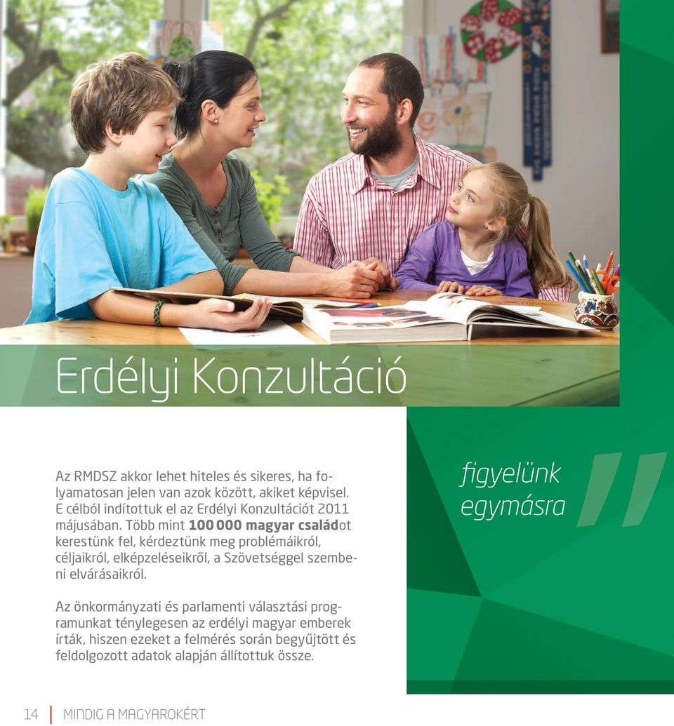 Több mint 100 000 magyar családot kerestünk fel, kérdeztünk meg problémáikról, céljaikról, elképzeléseikről, a Szövetséggel szembeni