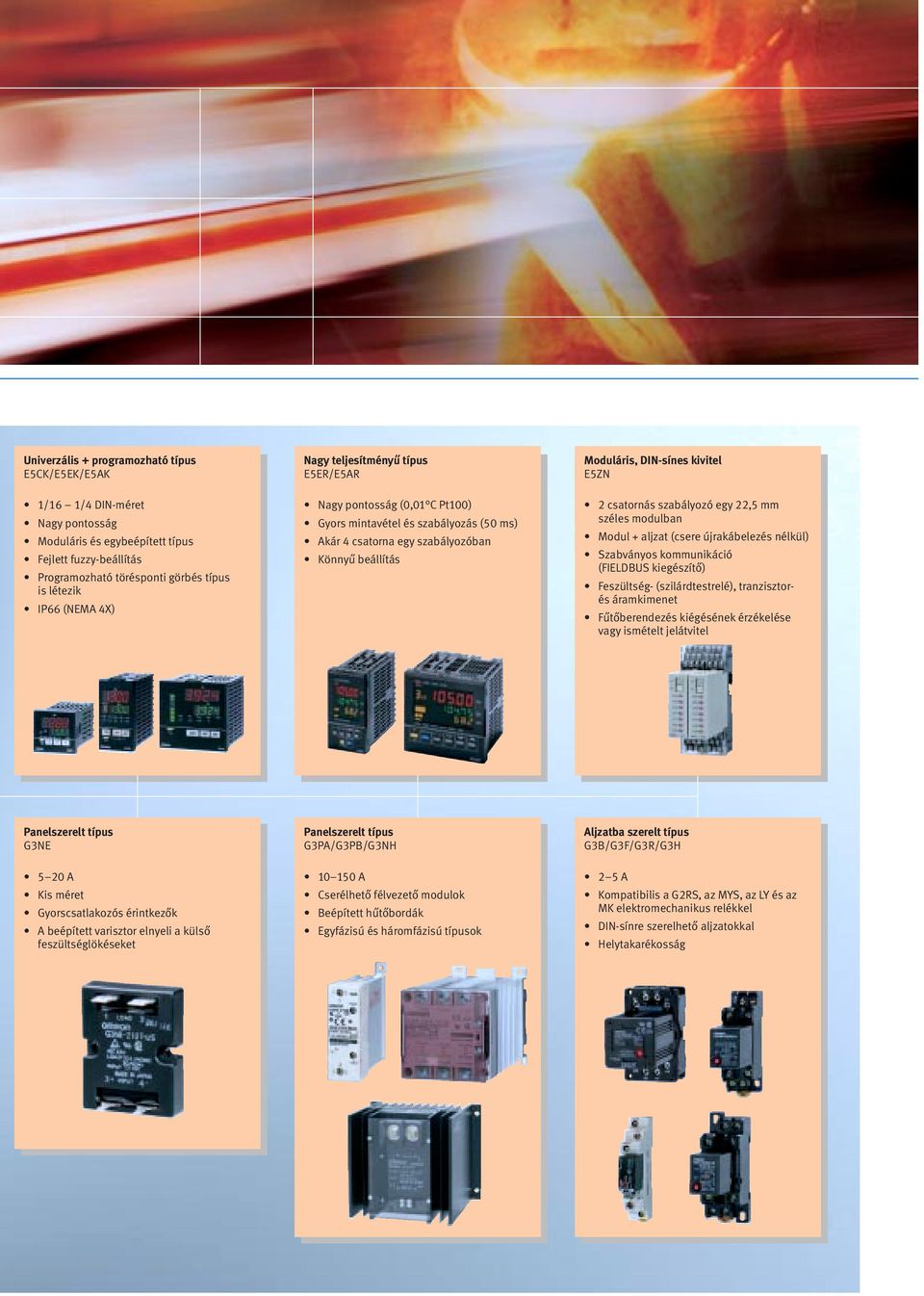 csatornás szabályozó egy 22,5 mm széles modulban Modul + aljzat (csere újrakábelezés nélkül) Szabványos kommunikáció (FIELDBUS kiegészítő) Feszültség- (szilárdtestrelé), tranzisztorés áramkimenet