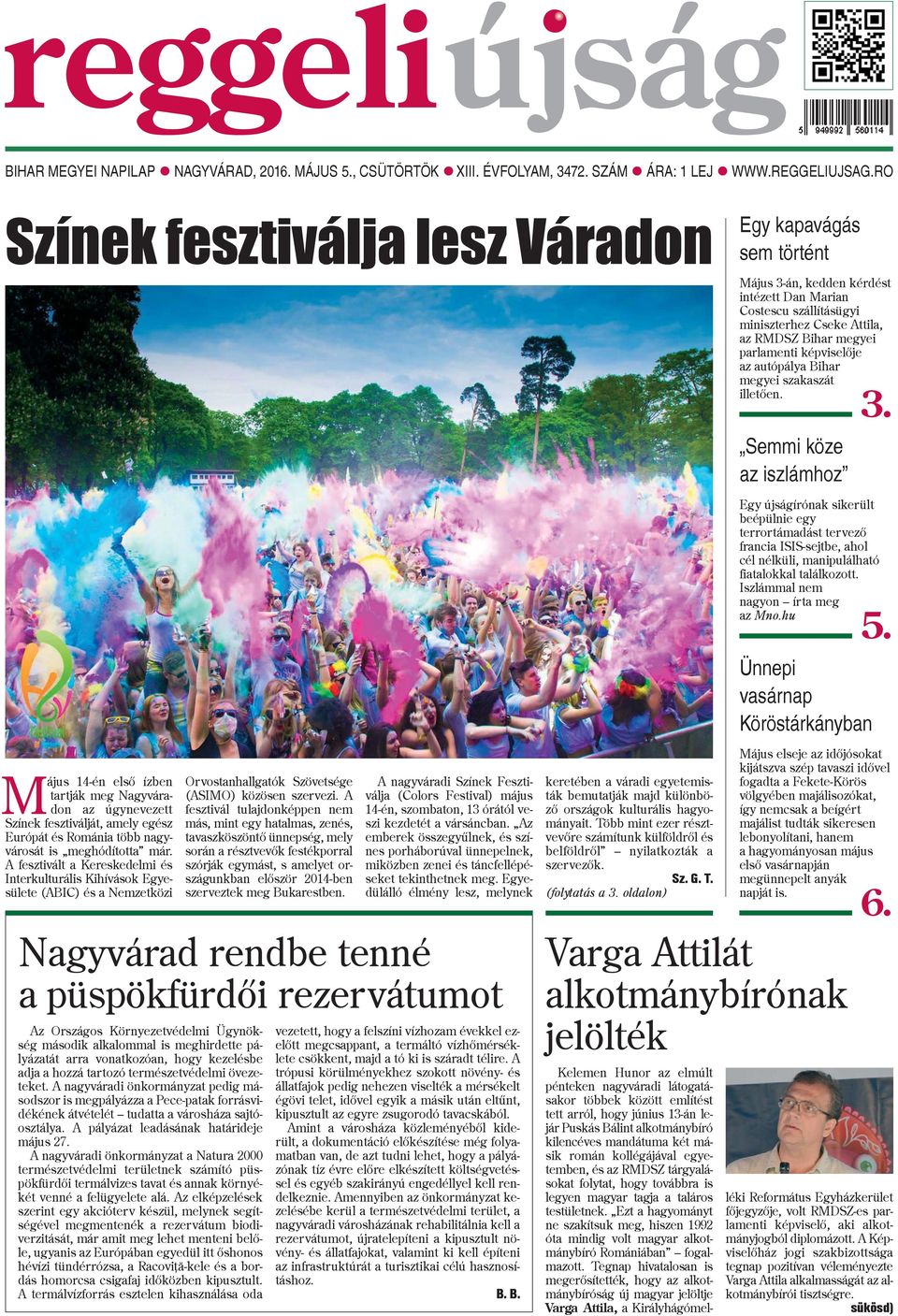 képviselõje az autópálya Bihar megyei szakaszát illetõen. 3.