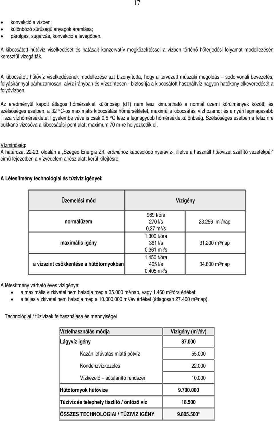 A kibocsátott hvíz viselkedésének modellezése azt bizonyította, hogy a tervezett mszaki megoldás sodorvonali bevezetés, folyásiránnyal párhuzamosan, alvíz irányban és vízszintesen - biztosítja a