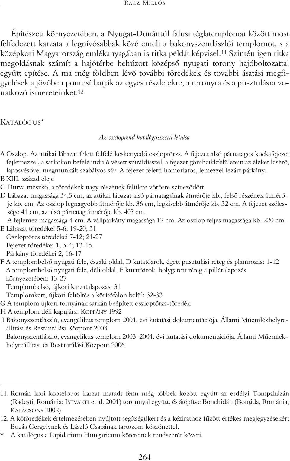 A ma még földben lévô további töredékek és további ásatási megfigyelések a jövôben pontosíthatják az egyes részletekre, a toronyra és a pusztulásra vonatkozó ismereteinket.